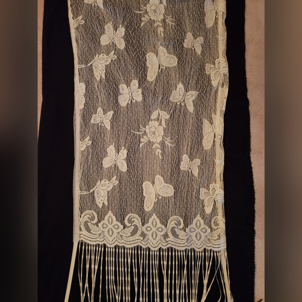 Ivory colored scarf, lightweight and feminine, OS